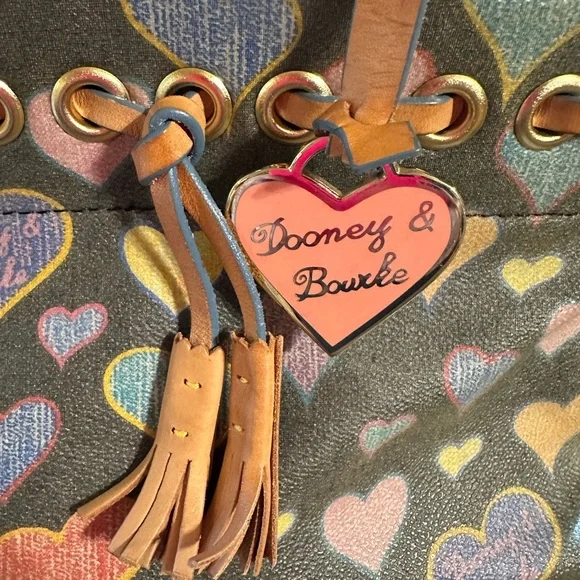 Dooney & Bourke Gray with Multicolor Heart Print - Picture 3 of 11